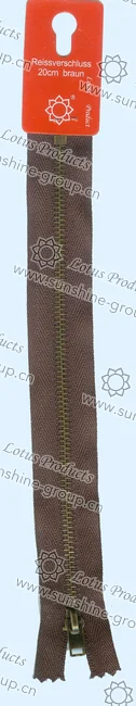 Ningbo sunshine import and export co., ltd. | 20cm brown metal zipper