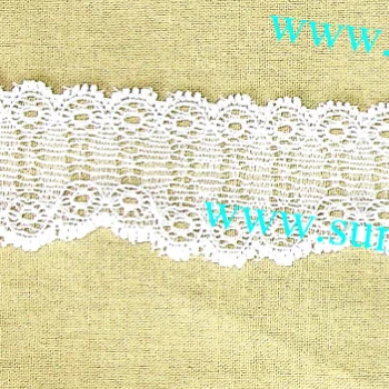 Ningbo sunshine import and export co., ltd. | white flower bordered jacquard stretch lace fabrics-030
